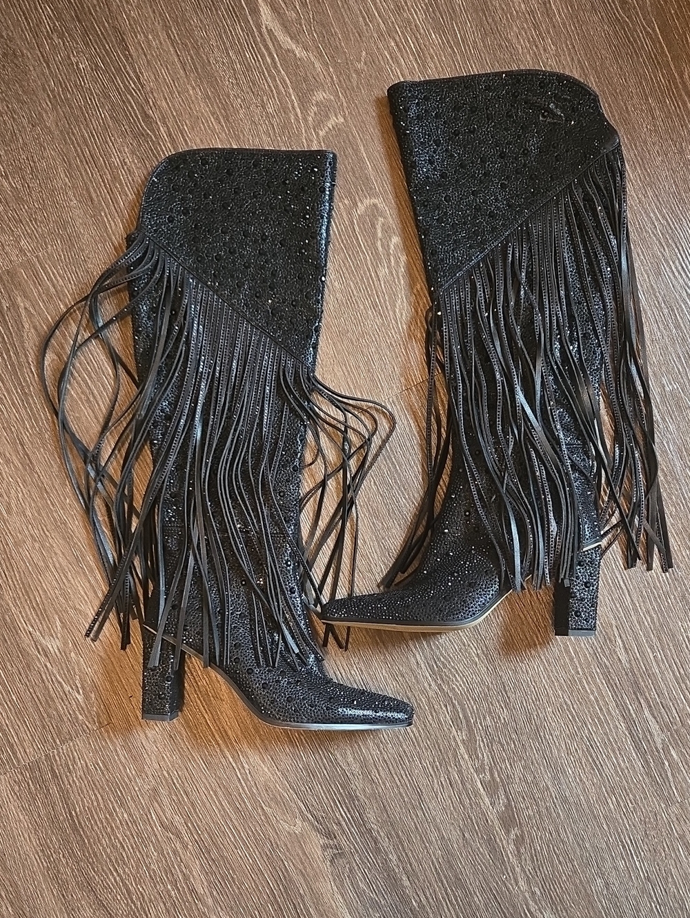Jessica Simpson Asire Fringe Bedazzled Western Boots